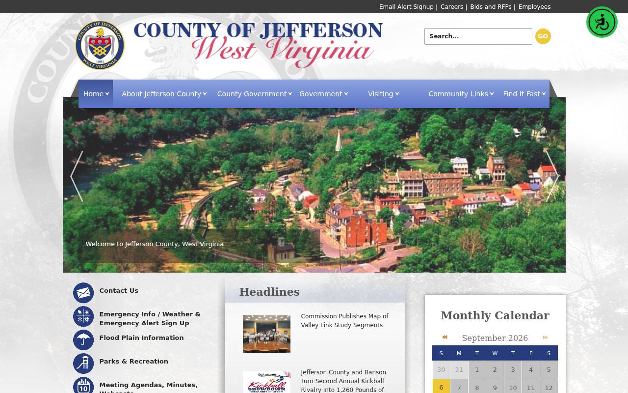 Jefferson County court docket links on the official county website